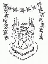 Birthday Coloring Pages Cake Happy Beautiful Printable Wuppsy Mom sketch template