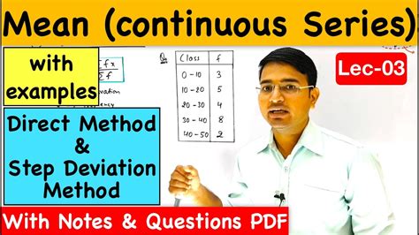 arithmetic   continuous series central tendency lec  ca