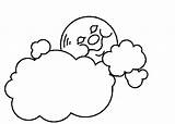 Pages Cloudy Coloring Partly Clipart Colouring sketch template