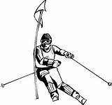 Skifahrer Slalom Malvorlage Malvorlagen sketch template