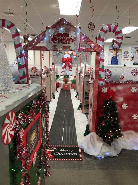 candy cane lane decorations  christmas   office  participated  row wars  lot