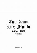 Lux Sum Ego Mundi Tattoo Flash Collection sketch template