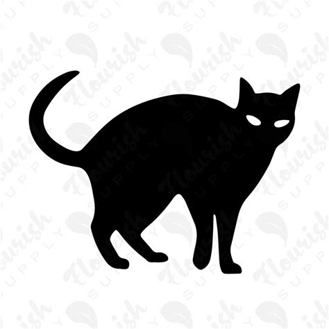 black cat svg stencil template cut file etsy