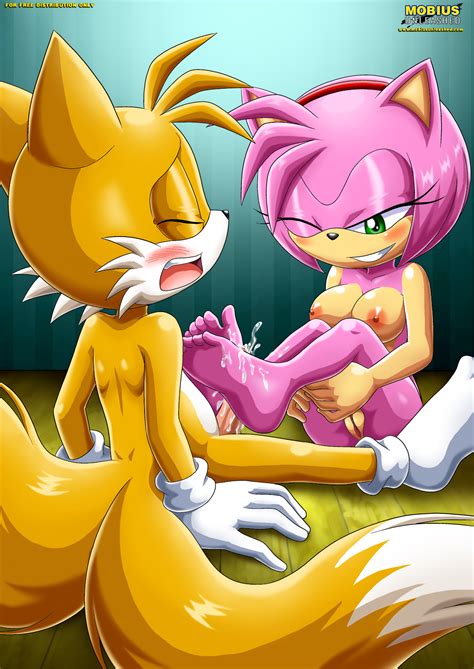 xbooru amy rose ass blush breasts eye closed footjob horny miles tails prower mobius