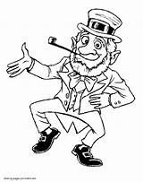 Coloring Pages Leprechaun Dancing Printable Holidays St Colouring Patricks sketch template