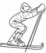 Coloring Skiing Olympics Winter Skier Cross Country Clipart Downhill Colouring Ski Cliparts Printable Alpine Olympic Clip Start Sport Library Squirrel sketch template