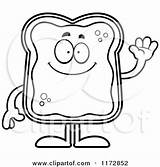 Toast Jam Coloring Clipart Cartoon Mascot Waving Pages Cory Thoman Outlined Vector French Sheets Template sketch template