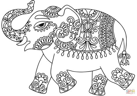 indian elephant pages coloring pages