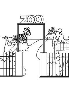 empty zoo cage coloring page kids crafts  activities zoo