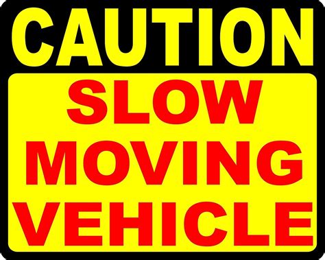 road sign aluminum metal sign caution slow moving vehicle decal great