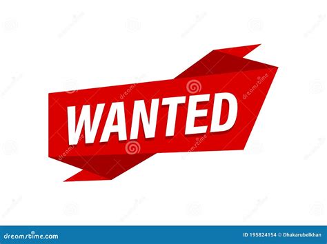 wanted written red flat banner wanted stock vector illustration