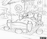 Coloring Pages Pooh Winnie Sleeping Bed Disney Oncoloring Printable Kids Colouring sketch template