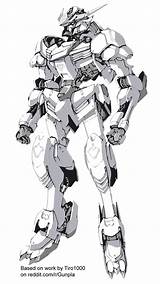 Gundam Barbatos Lineart Shaded sketch template