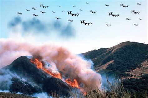 drone swarms  firefighting future  fire suppression dronelife