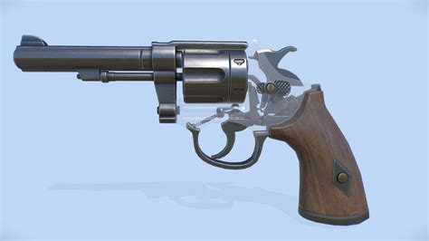 double action revolver mechanism animation  model  guillaume bolis atguillaumebolis