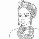 Coloring Pages African Women Printable Books Drawings American Crayon Afrique Female sketch template