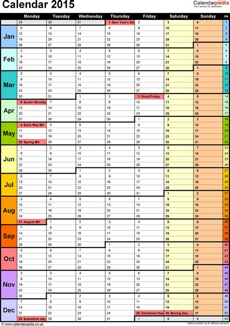 excel yearly calendar template  printable templates