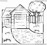 House Clipart Cartoon Coloring Outlined Cory Thoman Vector Transparent Clip 2021 Clipartof sketch template