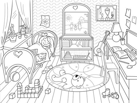 kids coloring   theme  childhood room stock vector