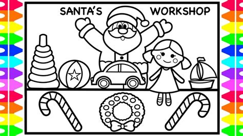 ideas  coloring santa workshop busy coloring page image