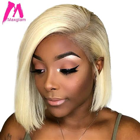 buy maxglam blonde lace front wig  human hair wigs brazilian straight remy