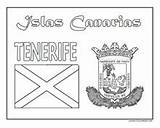 Canarias Colorear Tenerife Bandera Banderas Escudos Escudo Lanzarote Jugarycolorear sketch template