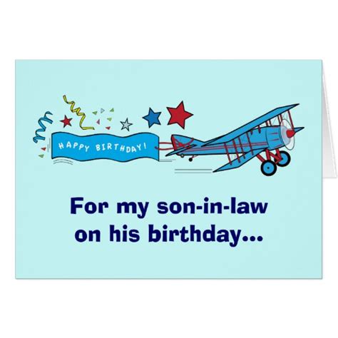 happy birthday son in law airplane card