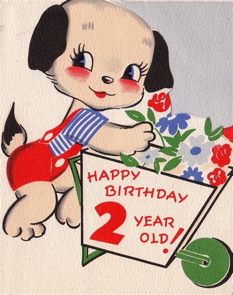 vintage  unused happy birthday  year   poshtottydesignz