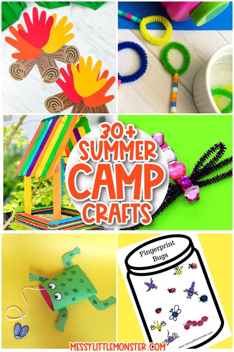 summer camp crafts  kids messy  monster
