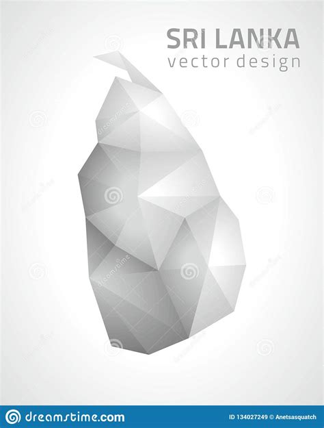 sri lanka mosaic grey polygonal vector triangle map stock vector illustration