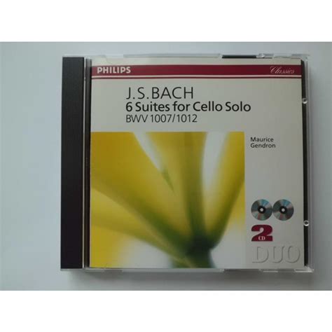 bach 6 suites for cello solo maurice gendron 2 cds cd gmg