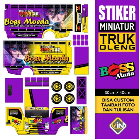 jual stiker miniatur truk oleng boss muda indonesiashopee indonesia