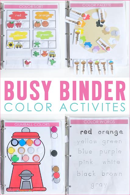 busy binder activities lets playlearngrow