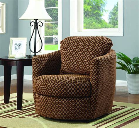 swivel upholstered chair brown swivel chair living room living room