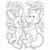 Fox Bunny Coloring Surfnetkids sketch template