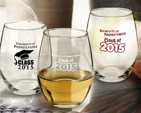 Graduation Personalized 9oz Stemless Wine Glasses