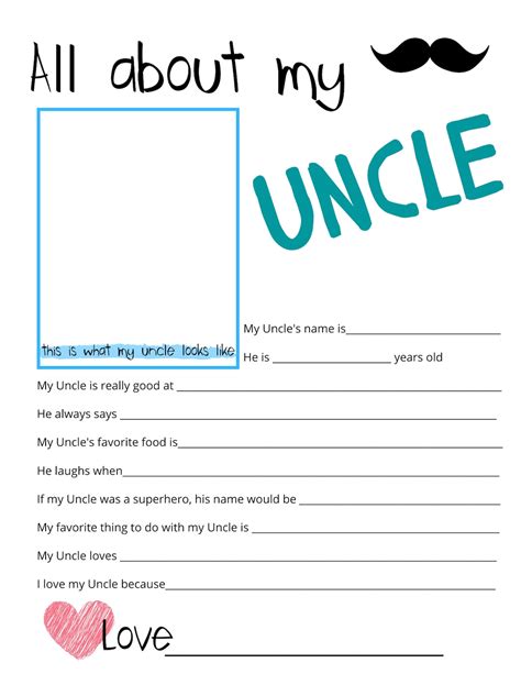 uncle questionnaire printable survey fill etsy