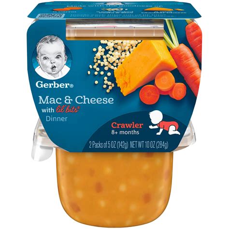 gerber  foods lil bits mac cheese dinner baby food   oz tubs