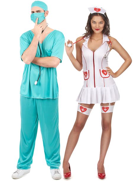 verpleegster en dokter koppelkostuum koppelkostuumsen goedkope carnavalskleding vegaoo
