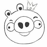 Angry Pig Coloring King Pages Birds sketch template