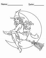 Halloween Coloring Pages Witch Printable Flying Para Colorear Dibujos Bruja Beuatiful Broom Print Color Adult Imprimir Stick Customize Now sketch template