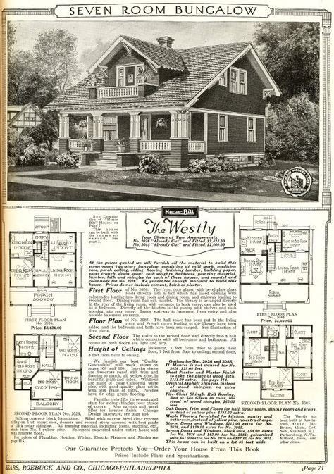 sears sears  craftsman house plans sears house plans vintage house plans
