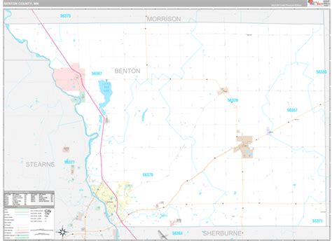 benton county mn wall map premium style  marketmaps mapsales