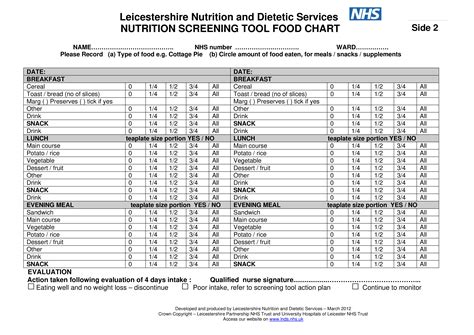 food nutrition chart templates  allbusinesstemplatescom