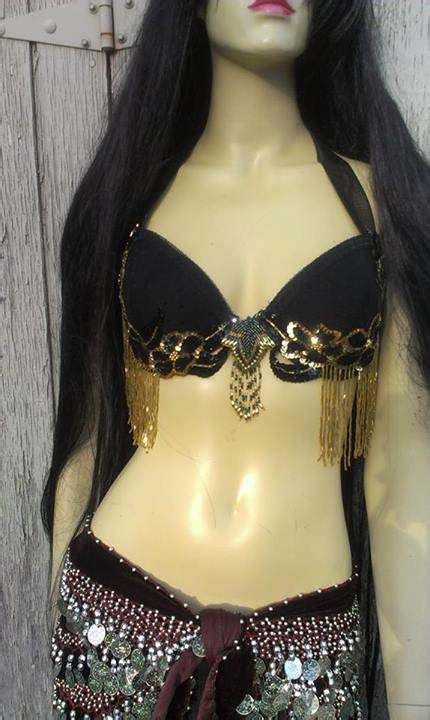 Cleopatra Egyptian Bellydance Top Gold And Black Sexy Bra Etsy