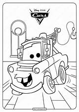 Mater Tow Cartoon Coloringoo sketch template