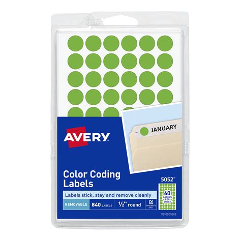 avery removable color coding labels neon green  diameter