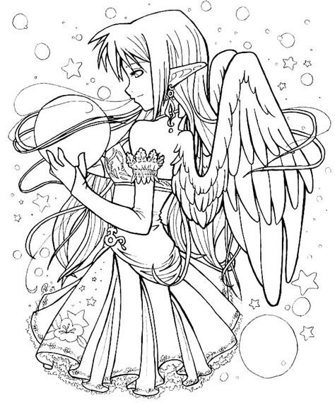 anime angel coloring page  printable coloring pages  kids