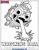 Skylanders Pages Coloring Wrecking Ball Magic Giants sketch template