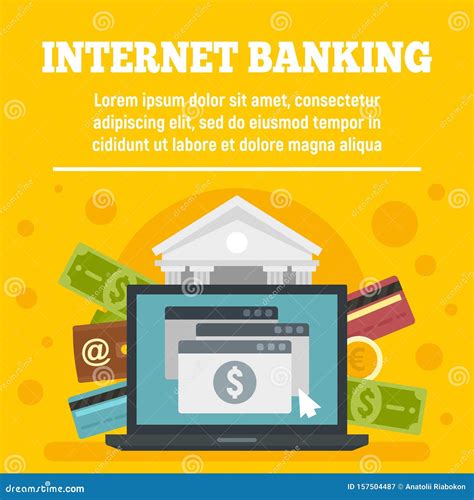 credit card internet banking concept banner flat style stock vector illustration  basket